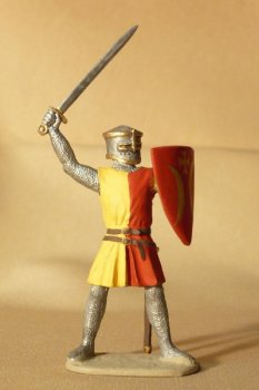 S-09 Rytier 13. storočie s hrncovou prilbou a mečom
